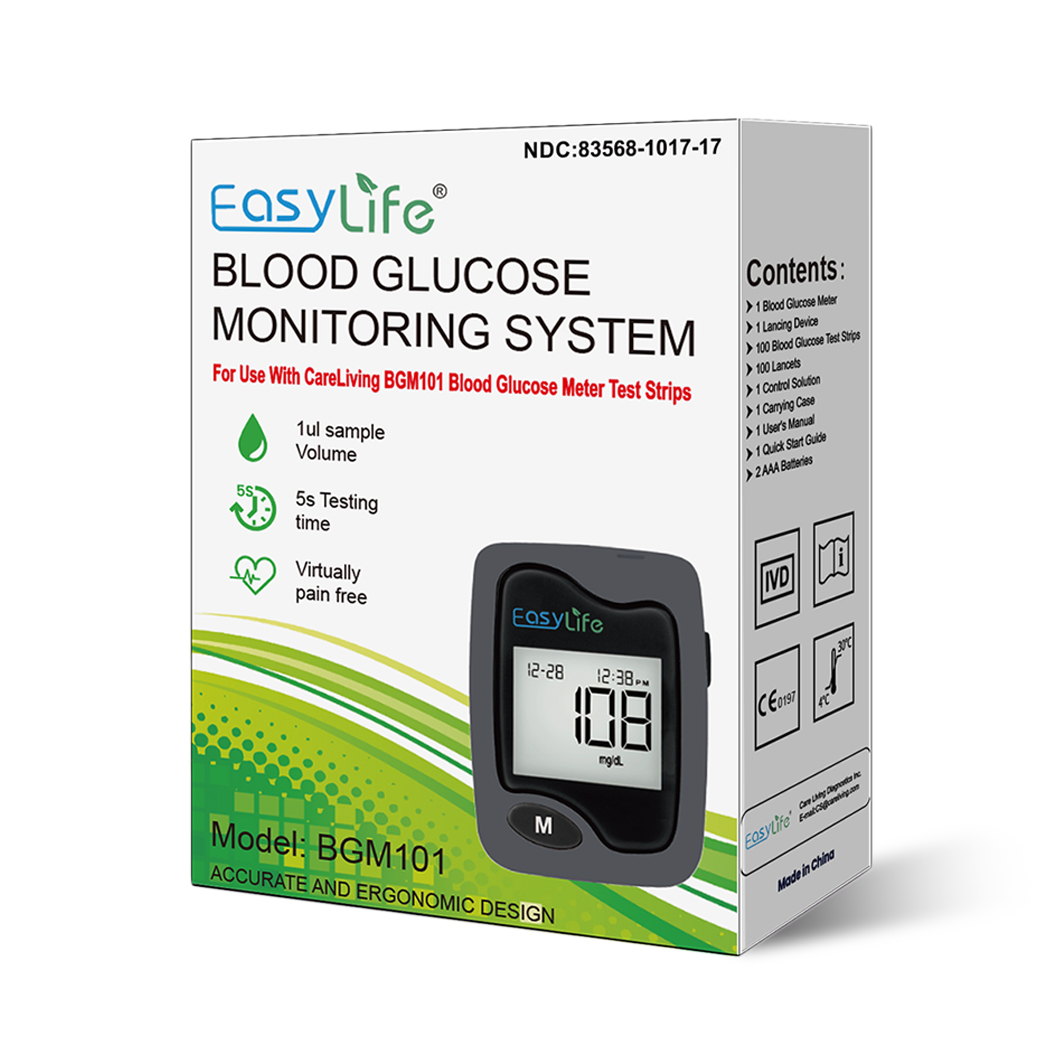 BGM101 Blood Glucose Monitor Kit Diabetes Testing Kit for Home ...